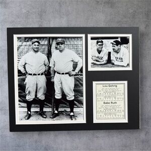 Babe Ruth & Lou Gehrig Framed • NEW YORK YANKEES • 11x14 Batting Stats